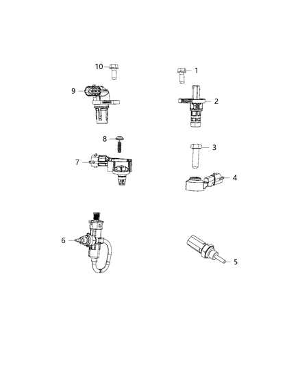 2008 Jeep Commander Sensor Crankshaft Position Diagram for 68070490AB