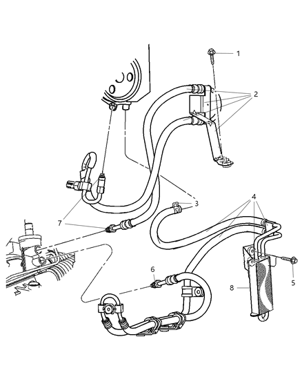 Cooler Power Steering Diagram for 52125494AA