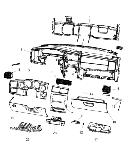 Air Bag Passenger, Passenger Side Diagram for 52030027AB