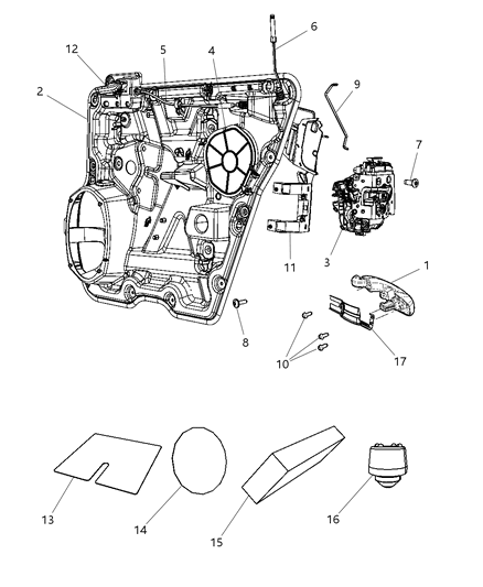 Handle Exterior Door Diagram for XU83AXRAD