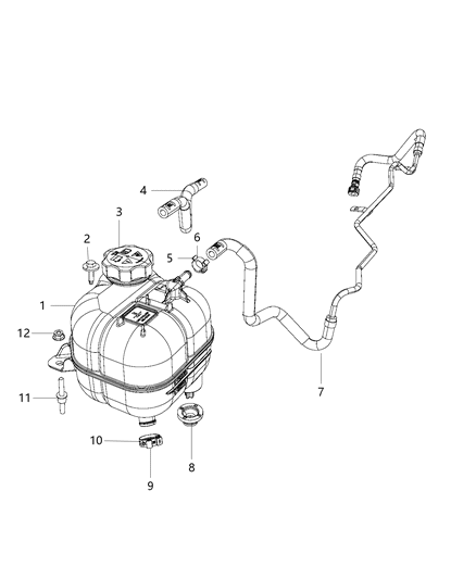 2018 Chrysler 300 Hose Coolant Bottle Supply Diagram for 68102160AC