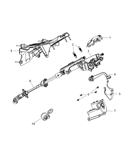 Shroud Steering Column Diagram for 1ET68XDHAB