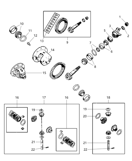 Shim Kit Differential Diagram for 5093047AA