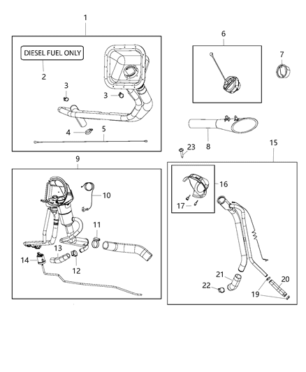 2011 Jeep Patriot Tube Fuel Filler Diagram for 68217841AL