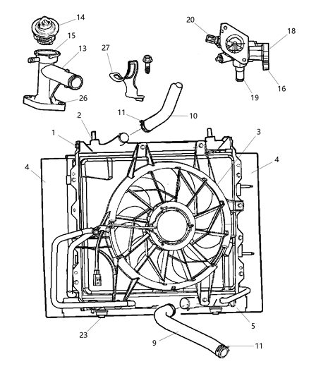 Hose Radiator Outlet Diagram for 5278202AC