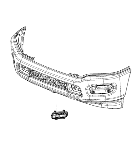 Lamp Fog LED, Front Passenger Side Diagram for 68477196AA