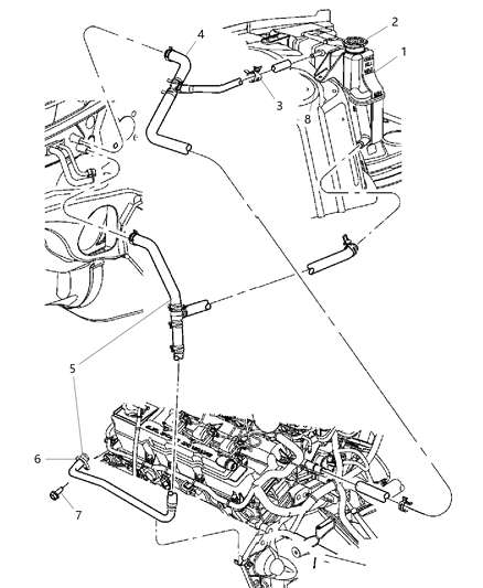 2008 Dodge Magnum Hose And Tube Heater Supply Diagram for 4596769AD
