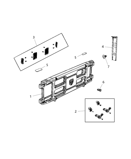 1991 Dodge Spirit Cover Box Side End Rail Diagram for 68312568AA