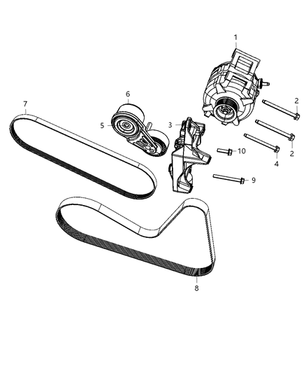 1987 Dodge D250 Power Steering Belt Diagram for 4891935AB