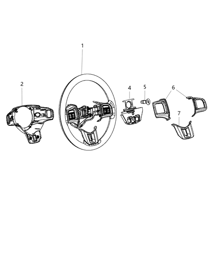 Cover Steering Wheel Back Diagram for 1UE901X9AB