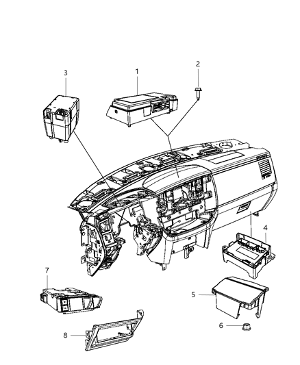 Uconnect Hands Free Telematics Module for Navigation Radios Diagram for 5064730AG