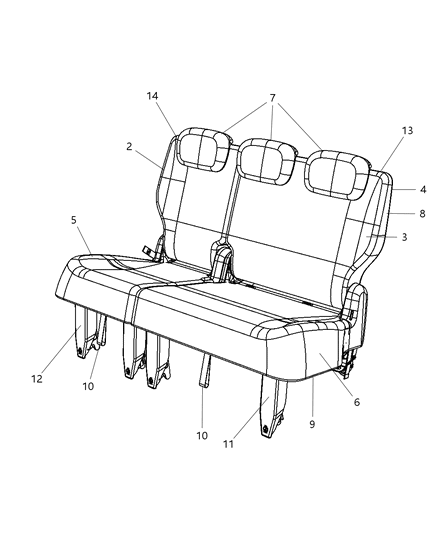 2002 Chrysler 300M Panel Rear Seat Back Holds Grocery Bags Diagram for 1AM151S3AA