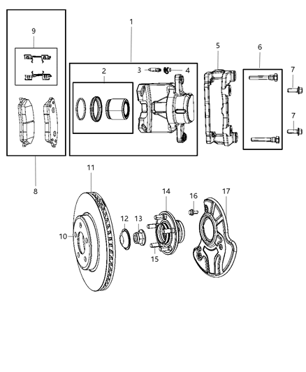 2012 Chrysler 300 Pad Kit Front Disc Brake Contains Pads And Slippers Diagram for 2AMV3001AA