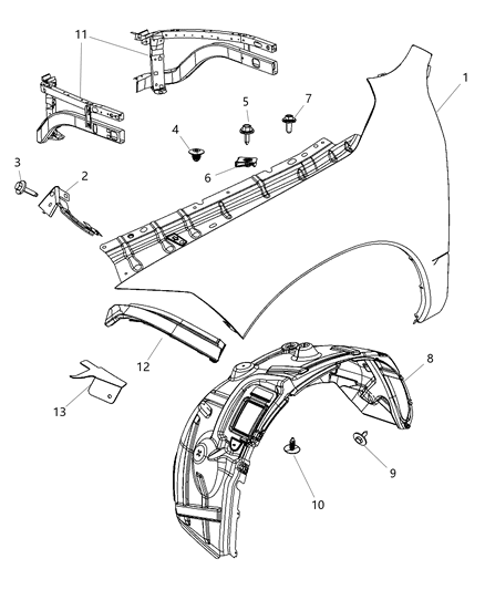 Cap Front Bumper Upper Filler Below Headlamp & Above Bumper Diagram for 1HH70TZZAC