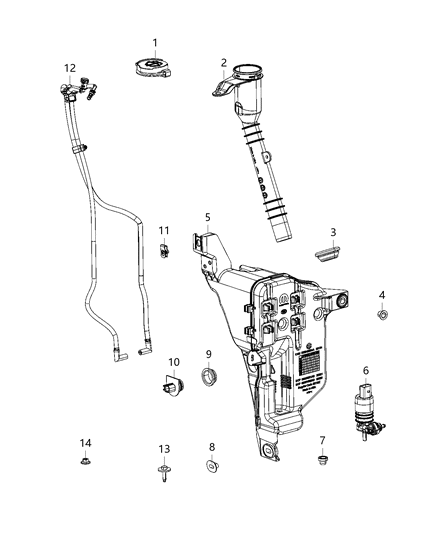 Hose Windshield Washer Diagram for 68429455AA