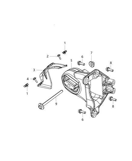 Bolt And Coned Washer M12X1.75X175.00 Engine Mount To Frame Diagram for 6512333AA