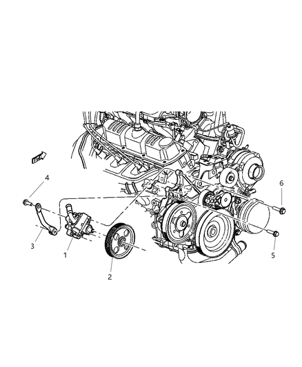 2009 Dodge Charger Pump Power Steering Diagram for 4743060AB