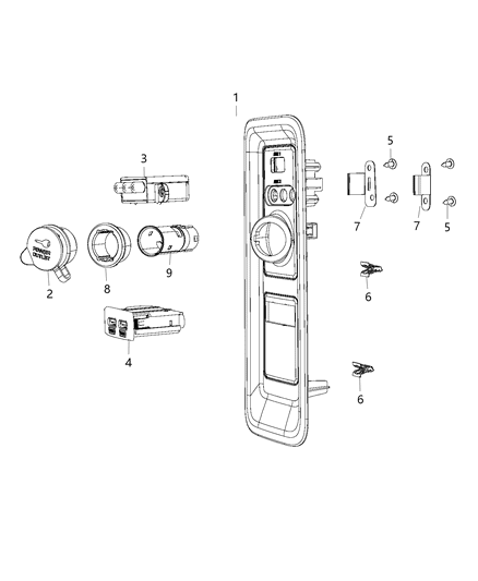 1995 Jeep Cherokee USB Portion Media Hub Dual USB Charging Portion Diagram for 68145567AA