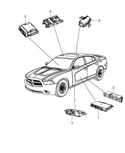 1996 Dodge B2500 Module Door Diagram for 5026611AH