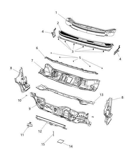 Panel Cowl Side Diagram for 68156519AA