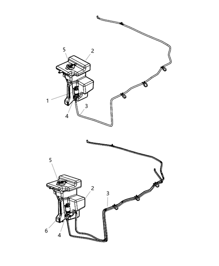 Cap Washer Reservoir Diagram for 68018915AA