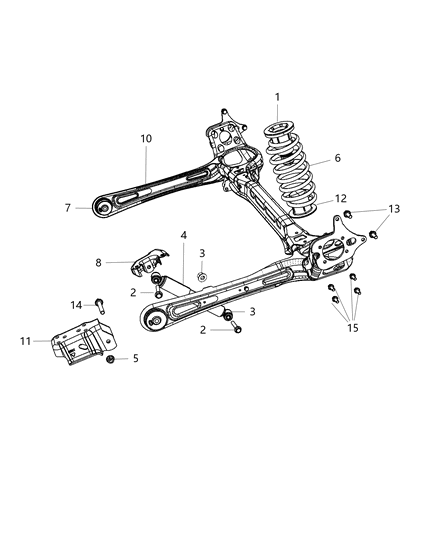 Shock Absorber Kit Suspension Rear Diagram for 5151630AB