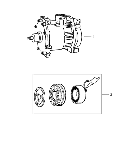 Compressor A/C Diagram for 55055540AE