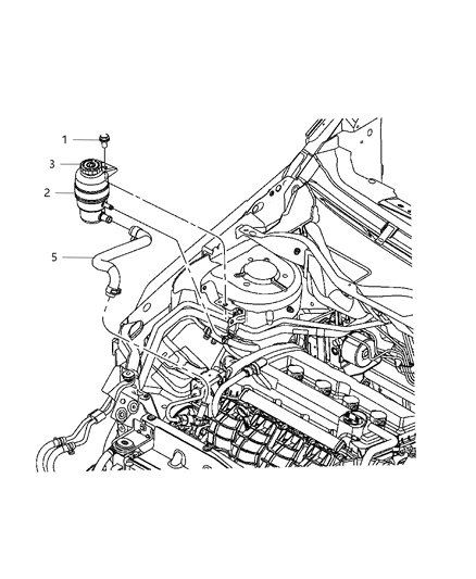 Reservoir Power Steering Pump Diagram for 5105338AA