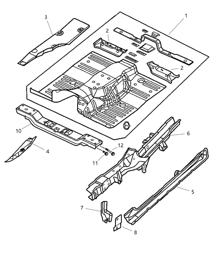Rail Frame Side Diagram for 5012524AG