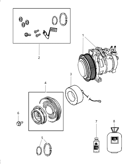 2015 Jeep Wrangler Compressor A/C Complete Diagram for 68021835AD