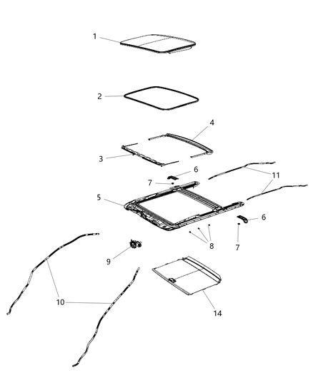 2017 Dodge Charger Hose Sunroof Drain Diagram for 68082598AD