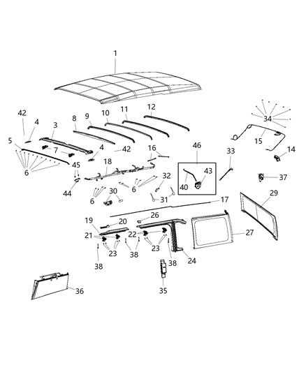 Latch Folding Top Diagram for 68391566AA
