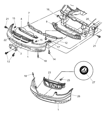 Fascia Front Diagram for 4883840AA