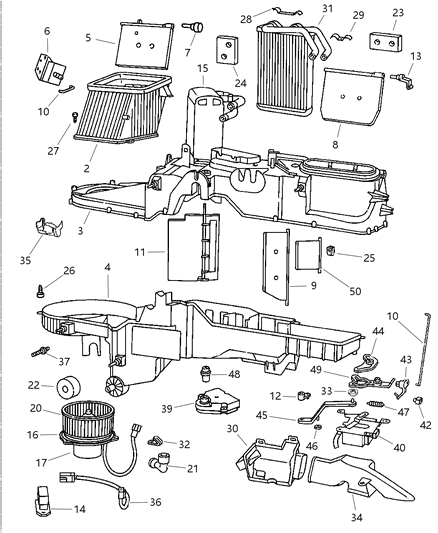 2017 Jeep Grand Cherokee Spring, Mode Door Diagram for 4746883