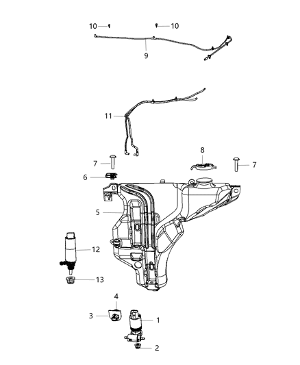 Hose Windshield Washer Diagram for 55079200AC