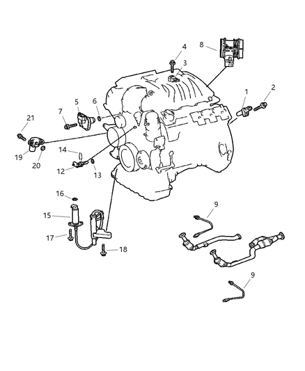 2002 Dodge Durango Sensor Oil Level Diagram for 5189456AA
