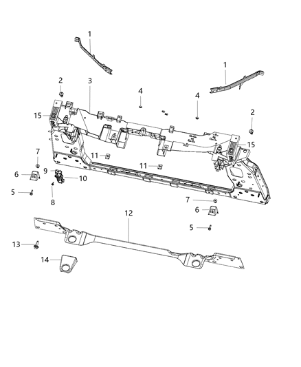 2019 Dodge Charger Bracket Cooling Module Diagram for 68244426AA