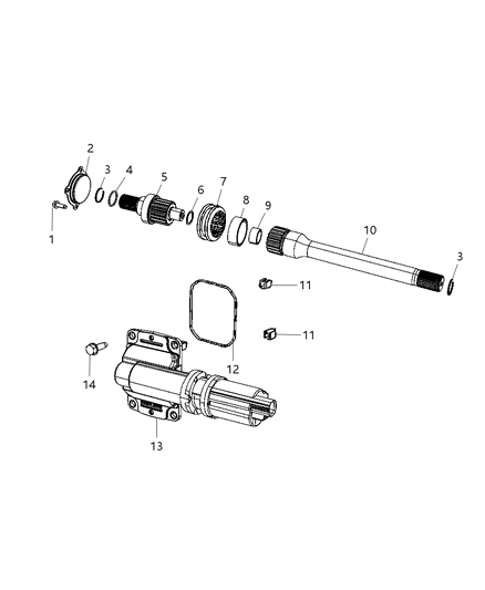 Actuator Axle Locker Diagram for 52114387AF