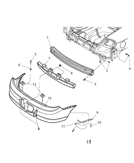 Fascia Rear Primed Diagram for 5012901AC