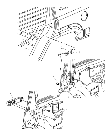 Latch Rear Door Diagram for 55396533AB