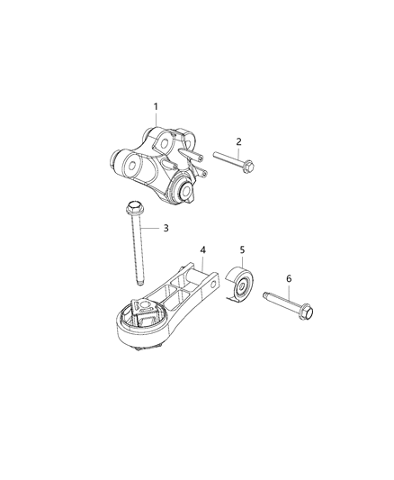 2018 Chrysler Pacifica Bracket Engine Mount Left Side Pivot Diagram for 68240727AD