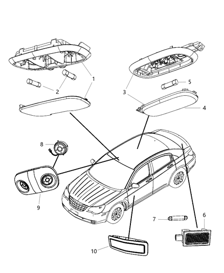 2018 Dodge Journey Lamp Reading Diagram for 1CY12DX9AB