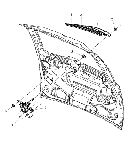 Arm Rear Wiper Diagram for 68078306AA