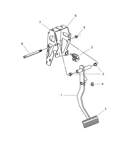 2001 Dodge Stratus Pad Brake Pedal Diagram for 4695364AB