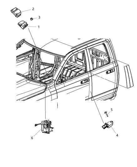 2005 Dodge Sprinter 3500 Clockspring Steering Column Control Module Diagram for 68110739AB