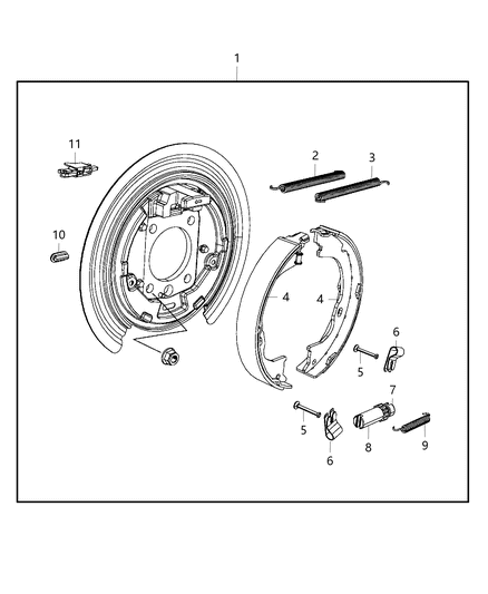 1993 Dodge Ram 50 Spring Brake Shoe Return Diagram for 4560180AA