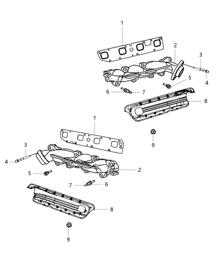 1993 Dodge B150 Stud Double Ended M8 X 1.25Xm6 X 1.00 X 73.00 Diagram for 6509544AA
