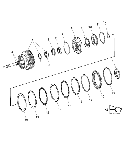 Needle Bearing Diagram for 52107927AA