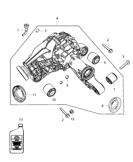 Differential Front Axle Diagram for 68251558AA