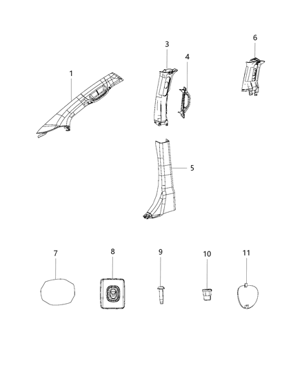 Plug A - Pillar Grab Handle Diagram for 6NF43BD1AC